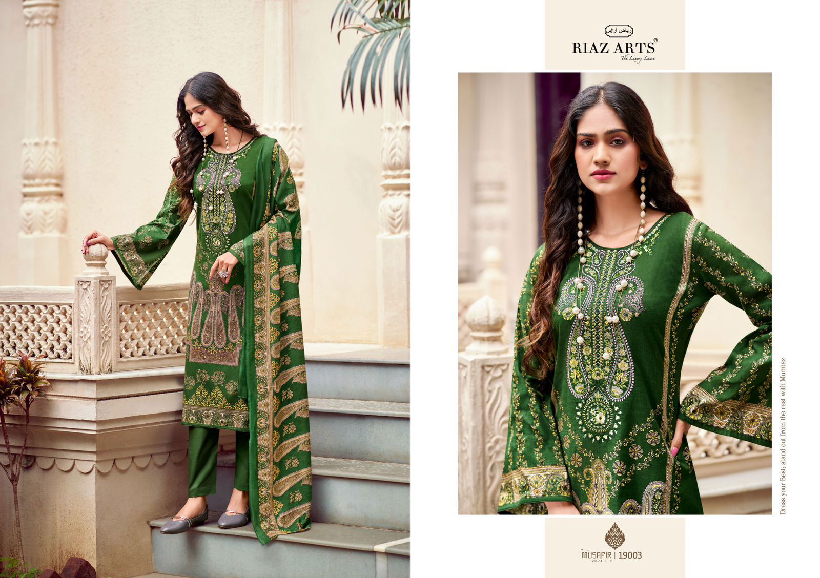 Musafir Vol 14 By Riaz Arts Pakistani Printed Dress Material Wholesale Price In Surat
